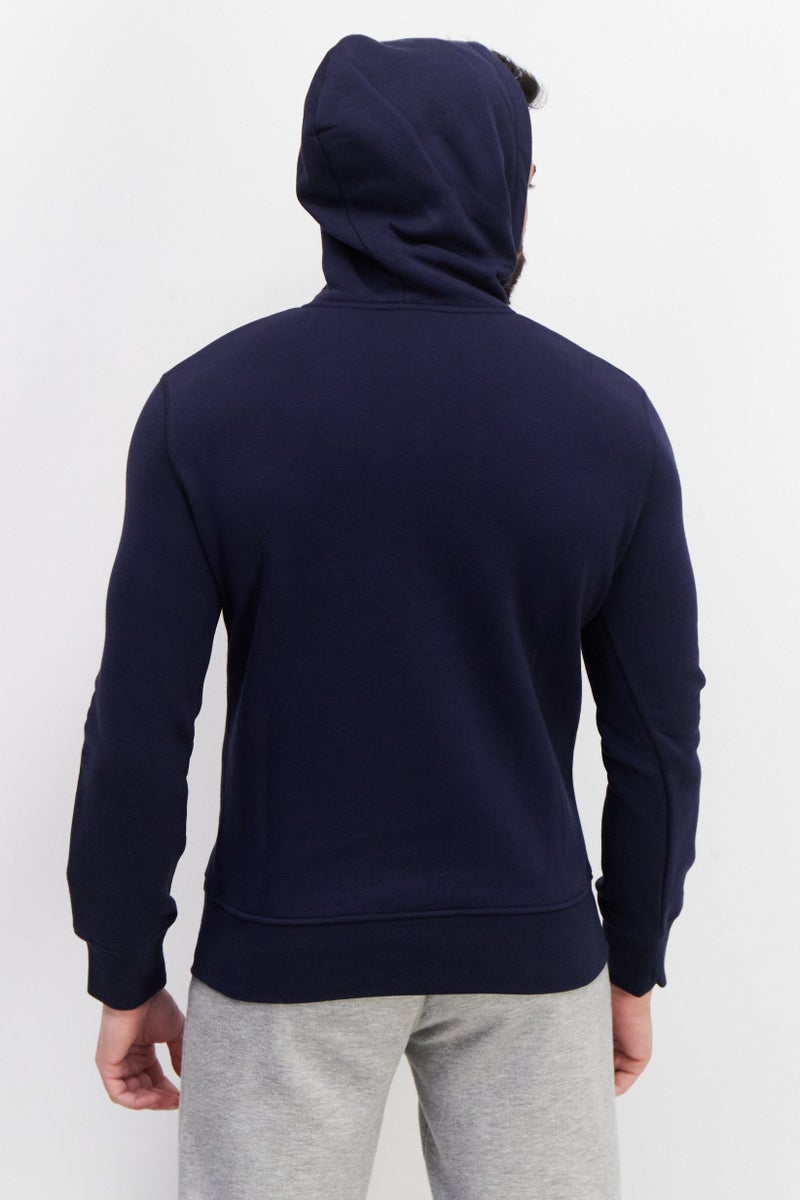 speedo Men Hooded Long Sleeve Embroidered Logo Sweatshirt, Navy - Image 3