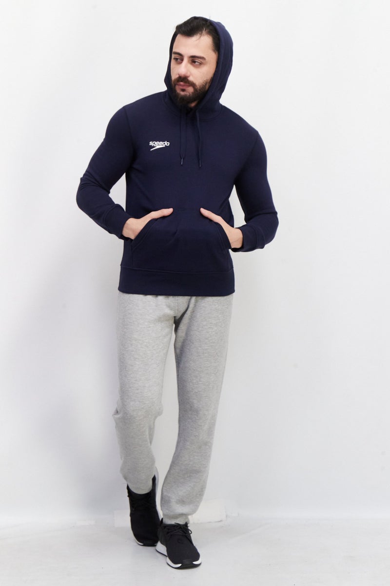 speedo Men Hooded Long Sleeve Embroidered Logo Sweatshirt, Navy - Image 2
