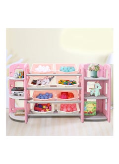 FULL JOY Toy Organizer, 8 Storage Boxes With Two 6-layer Corner Shelves, Pink  - Image 2