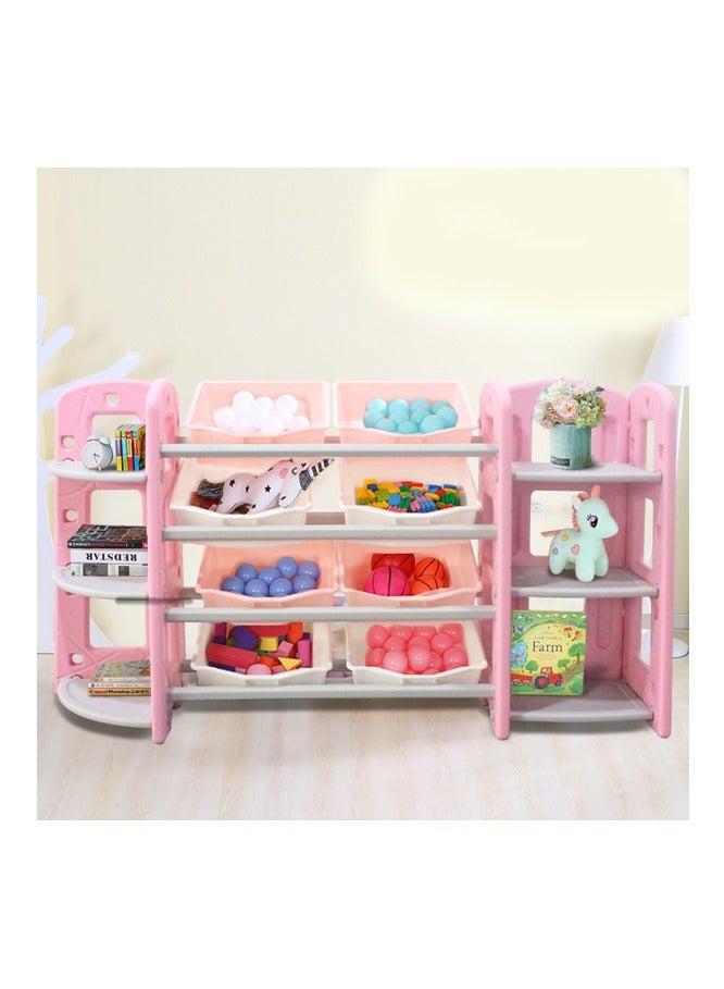 FULL JOY Toy Organizer, 8 Storage Boxes With Two 6-layer Corner Shelves, Pink - Image 2