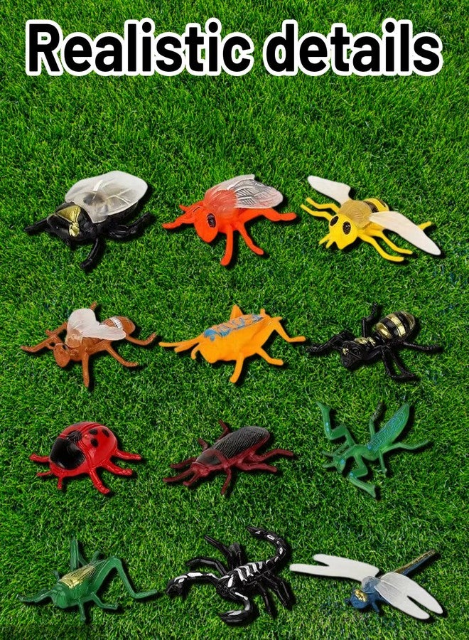 مجموعة مجسمات حيوانات وحشرات للأطفال من Buildcon، 24 قطعة - نحل وفراشات واقعية وغيرها للعب والتعلم التعليمي | ألعاب حيوانات للأطفال الصغار لتنمية القدرات الإدراكية العملية - Image 3