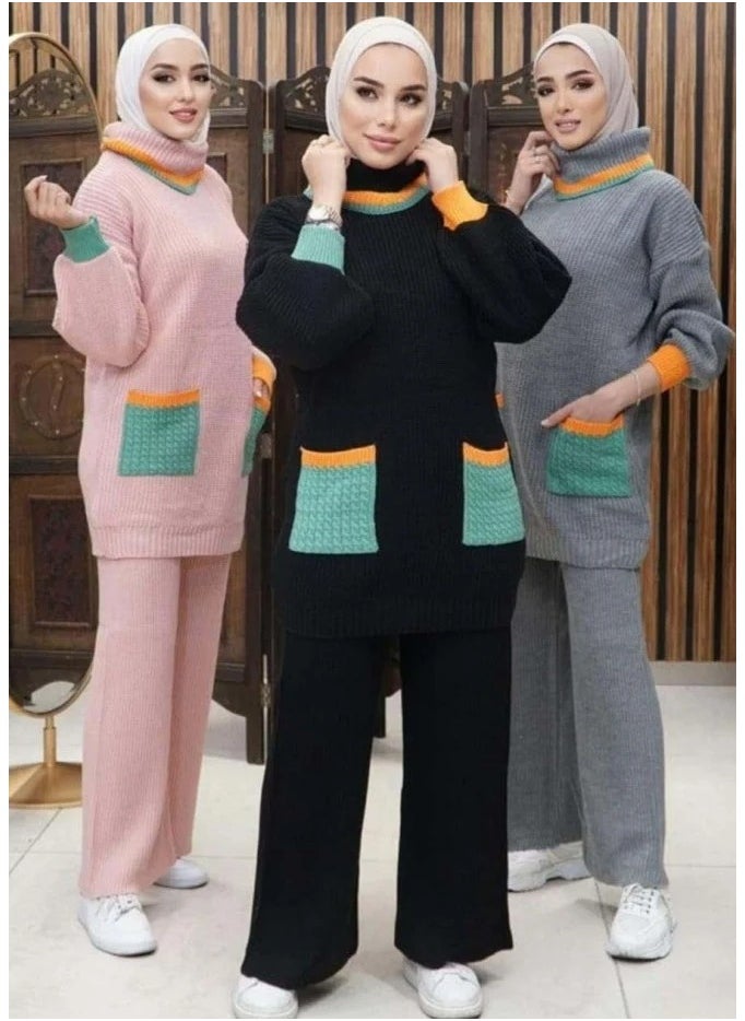 FAMILY cotton Two-piece knitted pajamas 
