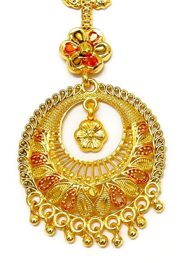 SMARNN Traditional Gold Plated Maang Tikka for Women | One Gram Jewellery - Image 3