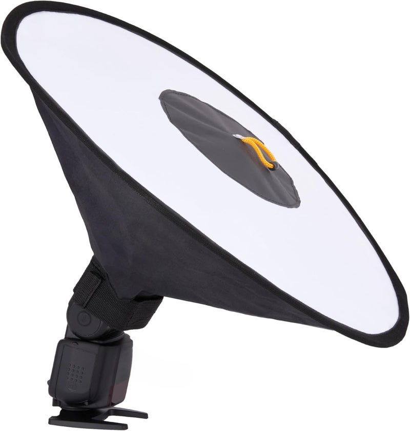Excefore Conic Dish Collapsible Flash Diffuser Softbox for Nikon, Canon, Sony, Pentax, Olympus, Panasonic Lumix, Neewer, Yongnuo Flash Speedlights with Adjustable Velcro Strap - Image 1