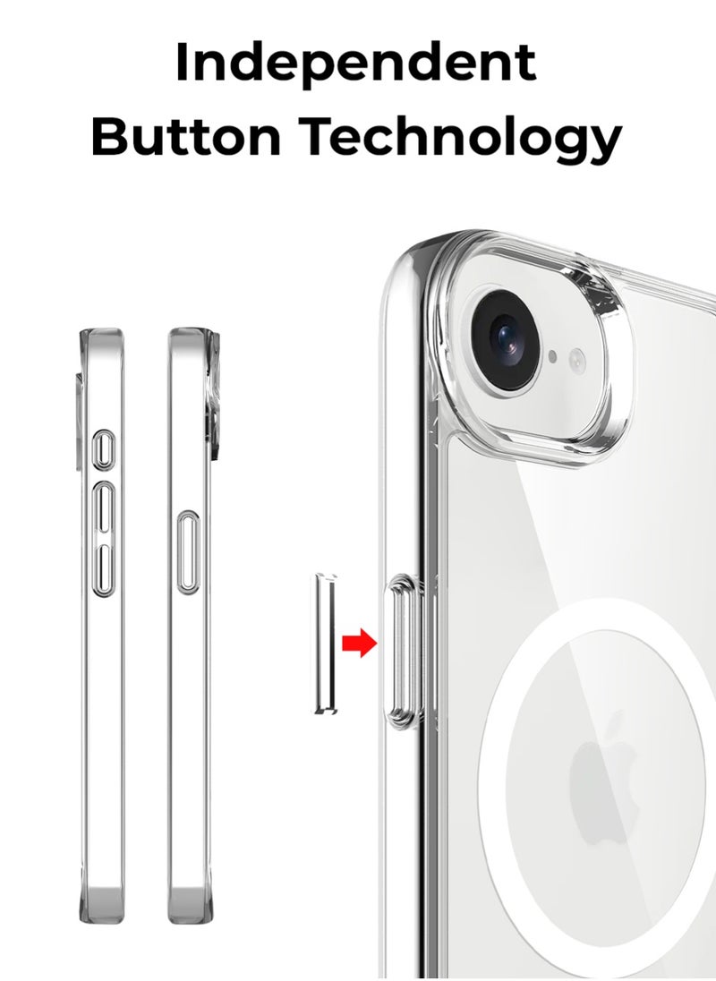 iPhone 16e Magsafe clear case Cover with Wireless Charging Support, Anti-Scratch Shockproof Hard Transparent Phone Case