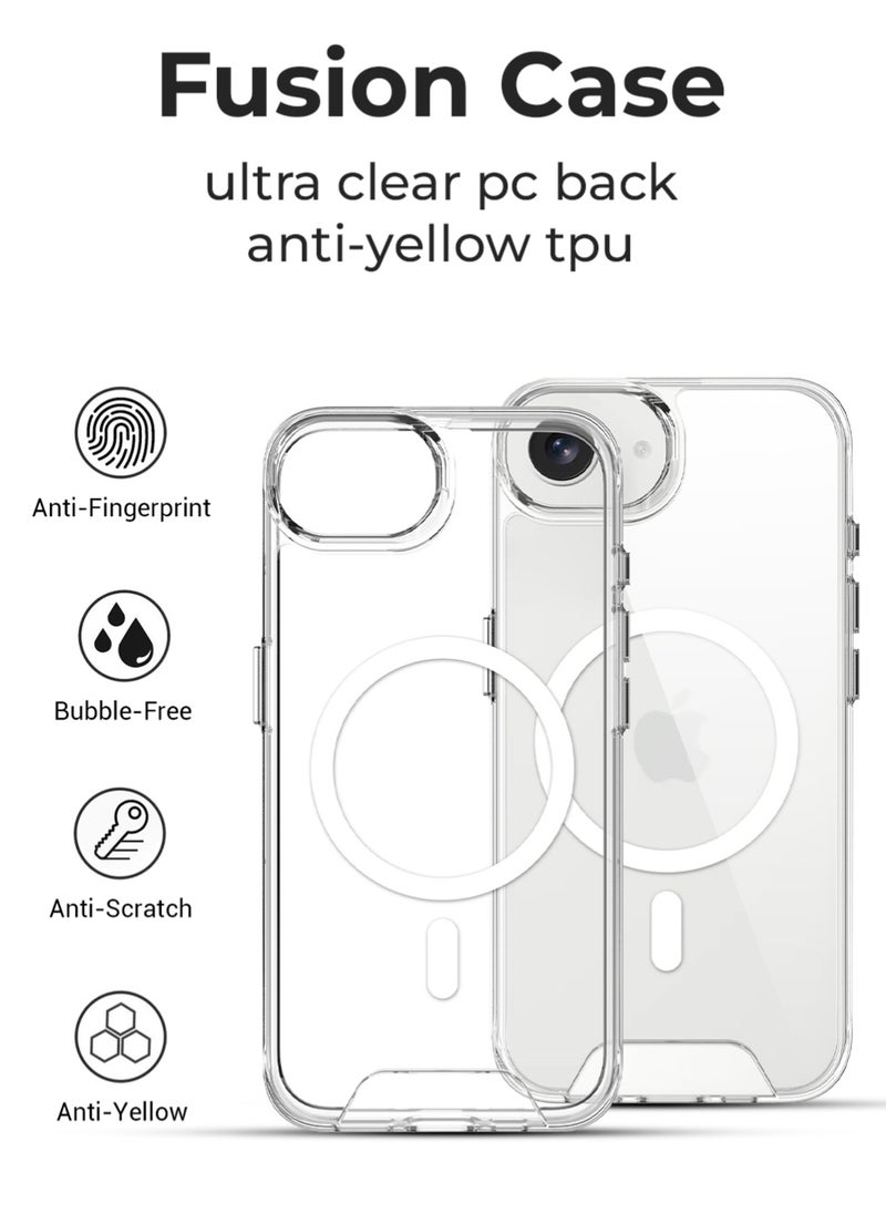 iPhone 16e Magsafe clear case Cover with Wireless Charging Support, Anti-Scratch Shockproof Hard Transparent Phone Case