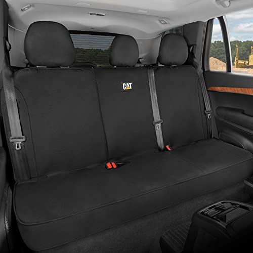Cat Flexfit™ Black Rear Seat Cover for Car, SUV, & Truck - Durable Canvas Material Back Car Seat Covers 60/40 Split Bench Protector - Back Seats Cover & Rear Bench Protector Interior Accessories - Image 3