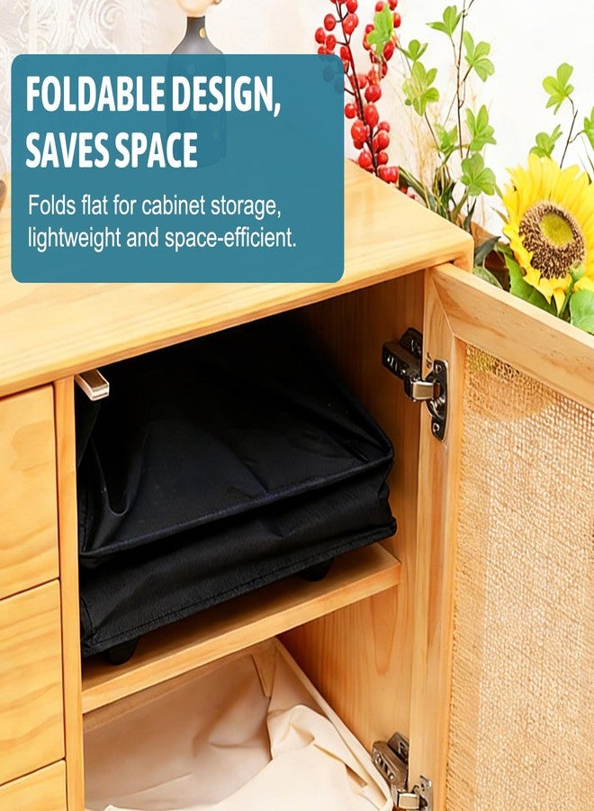 Funvalley Surperfect Yoga Mat Holder, Gym Mats Storage Rack with Wheels, Foldable Fitness Equipment Organizer for Home Gym Decor – Holds 4 Mats, 2 Foam Rollers, 6 Bands, with Mesh Pockets - Image 4