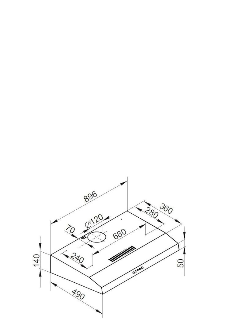 تيربو شفاط مدمج مسطح تربو التركي -ماكس 90 سم - من الستانلس ستيل TURBO HOOD ST 90 CM  - Image 5