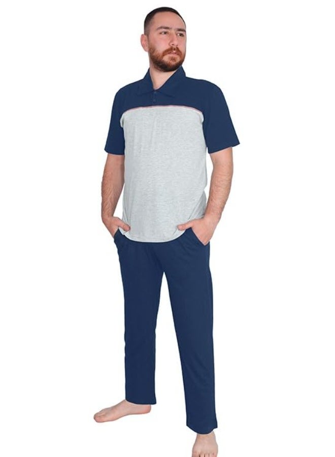 Dadoush Mens Pajama Set 2 Pieces - Jamma for Men 2 Pieces Pajama Set - Mens T-Shirt and Pants - Image 1