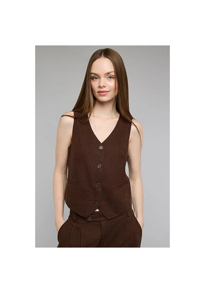 R&b Solid V-Neck Waistcoat