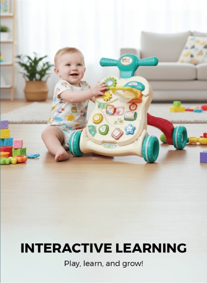 زينيث مشاية أطفال زينيتو - مساعد الخطوات الأولى متعدد الألوان | موسيقى، أضواء، ألعاب، مقعد مريح، عجلات قوية وارتفاع قابل للتعديل - Image 5