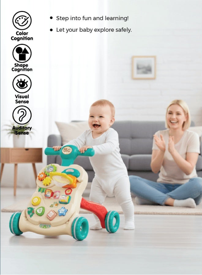 زينيث مشاية أطفال زينيتو - مساعد الخطوات الأولى متعدد الألوان | موسيقى، أضواء، ألعاب، مقعد مريح، عجلات قوية وارتفاع قابل للتعديل - Image 2