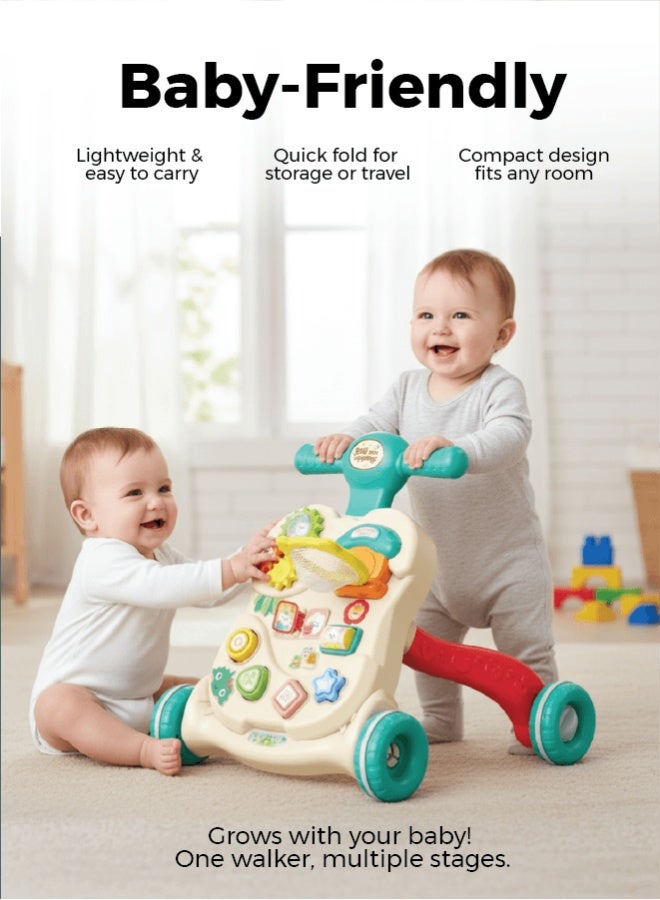 زينيث مشاية أطفال زينيتو - مساعد الخطوات الأولى متعدد الألوان | موسيقى، أضواء، ألعاب، مقعد مريح، عجلات قوية وارتفاع قابل للتعديل - Image 3