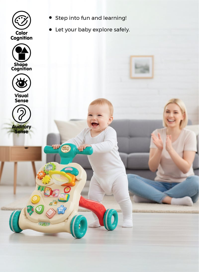 زينيث مشاية أطفال زينيتو - مساعد الخطوات الأولى متعدد الألوان | موسيقى، أضواء، ألعاب، مقعد مريح، عجلات قوية وارتفاع قابل للتعديل - Image 4