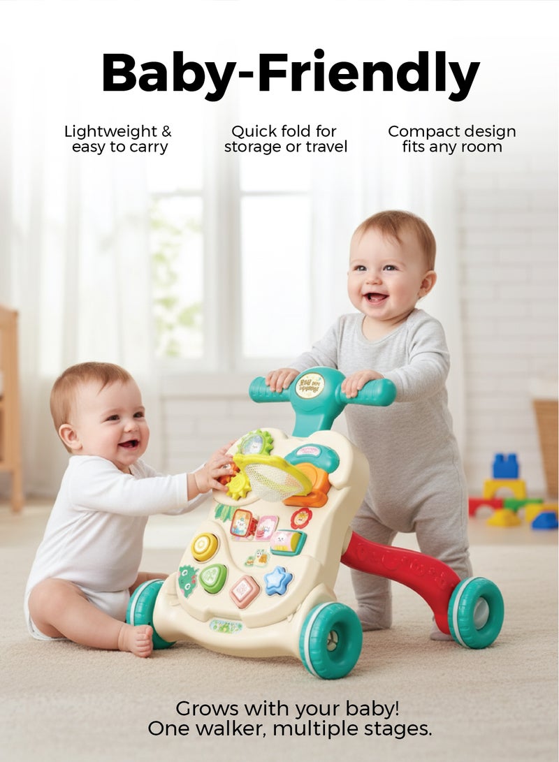 زينيث مشاية أطفال زينيتو - مساعد الخطوات الأولى متعدد الألوان | موسيقى، أضواء، ألعاب، مقعد مريح، عجلات قوية وارتفاع قابل للتعديل - Image 2