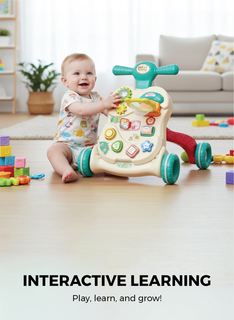 زينيث مشاية أطفال زينيتو - مساعد الخطوات الأولى متعدد الألوان | موسيقى، أضواء، ألعاب، مقعد مريح، عجلات قوية وارتفاع قابل للتعديل - Image 5