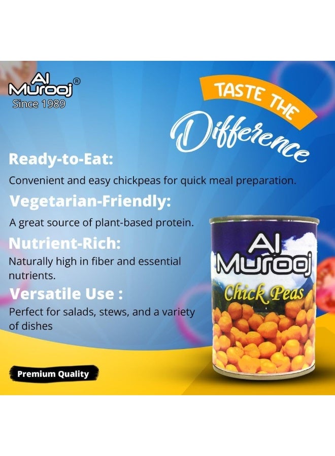 Al Murooj Boiled Chick Peas Tin 400gm - Image 3