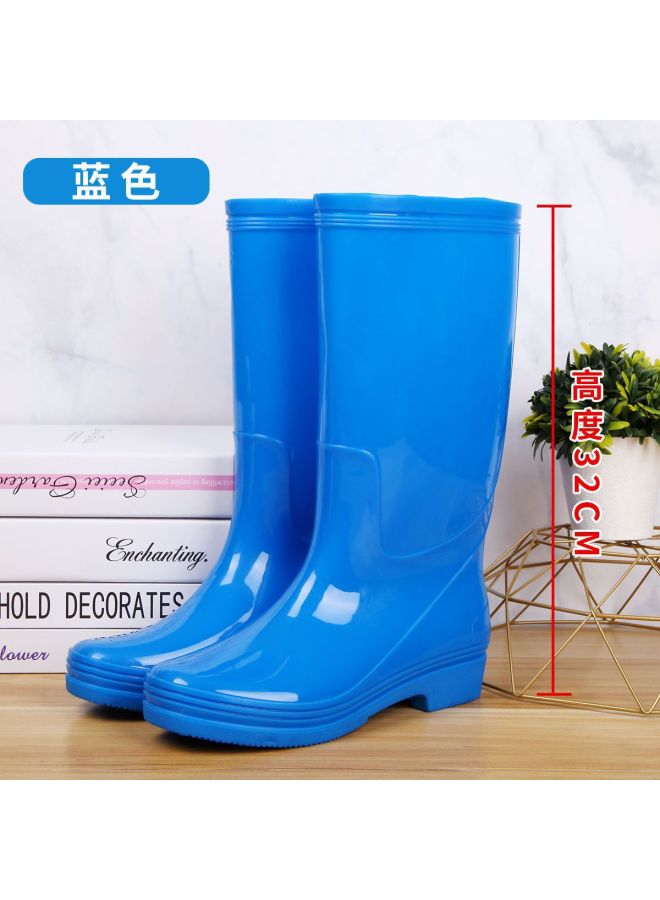 Water Shoes Women's Rain Boots Fashionable High-top Non-slip Adult Mid-calf Rain Boots Rubber Shoe Cover Water Boots Women's Velvet Cotton Warm Kitchen