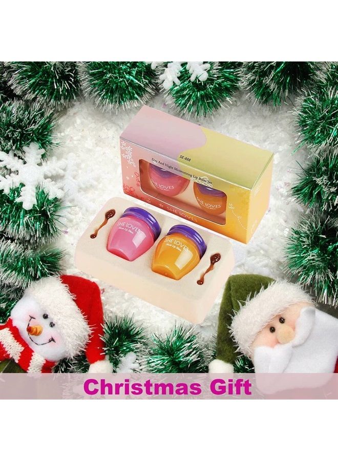 She Loves 2PCS Lip Mask Overnight, Honey&Sakura Day and Night Repair Sleeping Lip Balm, Fade Lip Lines Bee Balm, Hydrating &Prevention Dry and Crack Lip Scrubs Exfoliator - Image 5