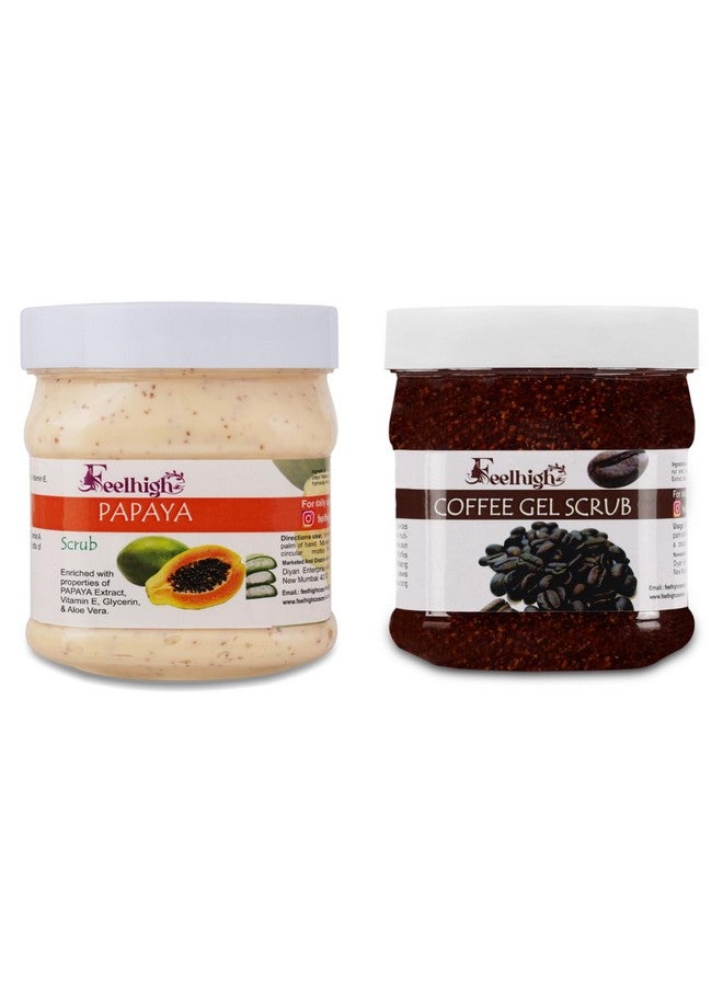 FEELHIGH مقشر الوجه والجسم - منتج للعناية بالبشرة - منتج للوجه (مقشر البابايا + قهوة جيل)  - Image 1