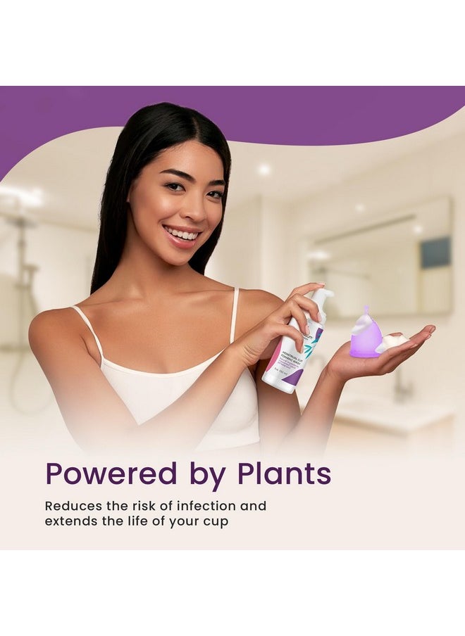 Ecoblossom - منظف أكواب الدورة الشهرية EcoBlossom - غسول رغوي معقم بدون رائحة لأقراص الدورة الشهرية المصنوعة من السيليكون - مناديل نظيفة، مكونات عضوية، طبيعية، متوازنة الحموضة - 5 أونصة - Image 1