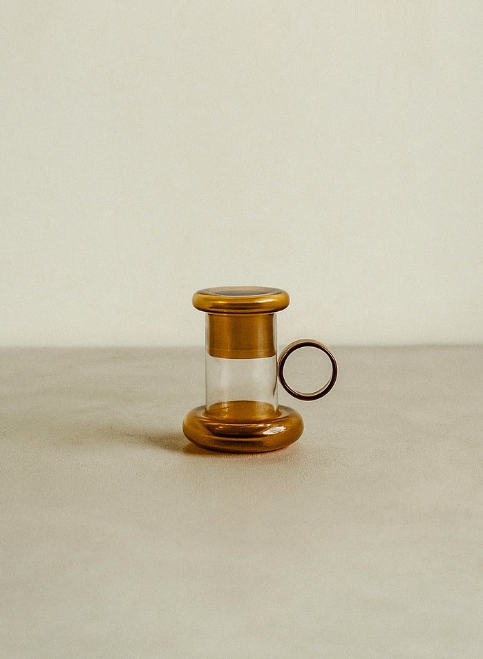 Raz مجموعة من 18 قطعة من أكواب الشاي والصحون وأغطية أكواب الشاي العصرية المصنوعة من البورسليكات - تصميم بسيط، مقاوم للحرارة، وأنيق (لون العنبر) - Image 1