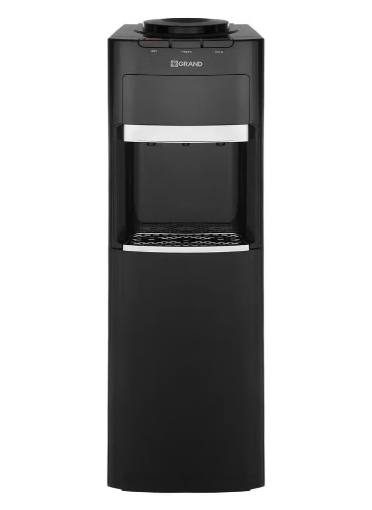 Grand Grand Water Cooler with Refrigerator, Hot, Warm & Cold, 3 Taps, Black - F-320-B  - Image 1