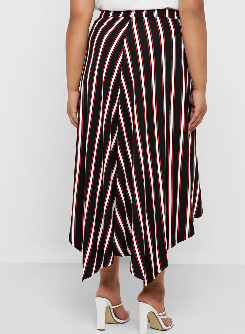 EVANS Striped Asymmetric Skirt