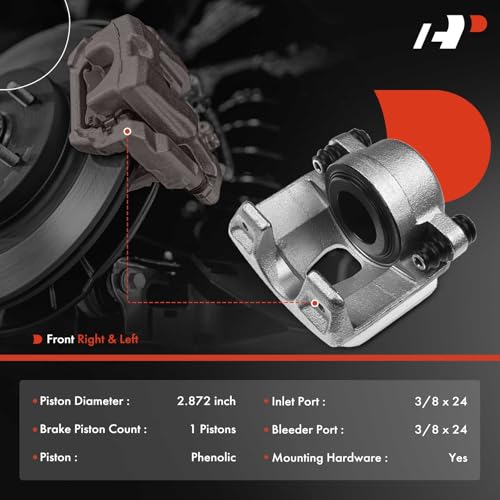 A-Premium Disc Brake Caliper Assembly Without Bracket Compatible with Select Ford Models - For F-150, For Bronco, E-150 Club Wagon, E-150 Econoline, Econoline,1994-2003 - Front Driver and Passenger - Image 2
