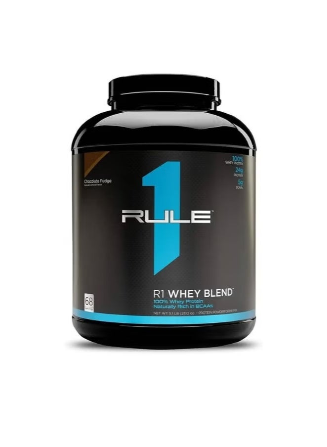 RULE 1 Whey Blend, 100% Whey Protein, Chocolate Fudge Flavor, 5.1 lb - Image 1