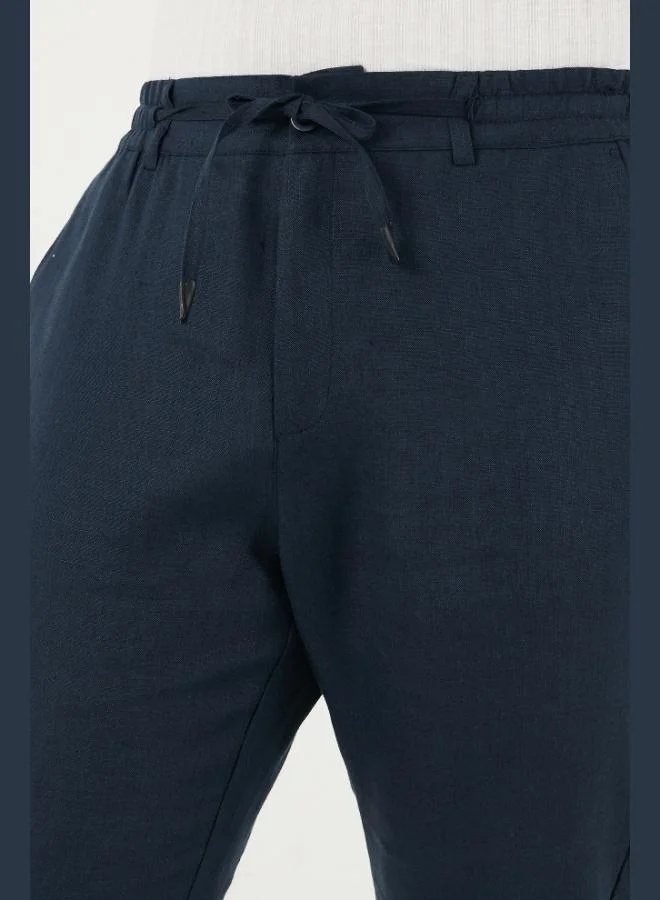 Buratti  Buratti Linen Regular Fit Normal Waist Straight Leg Trousers Men's PANTS CF26S6110228 for Men | Best Price UAE