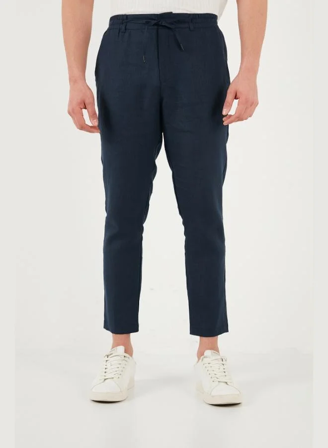 Buratti  Buratti Linen Regular Fit Normal Waist Straight Leg Trousers Men's PANTS CF26S6110228 for Men | Best Price UAE