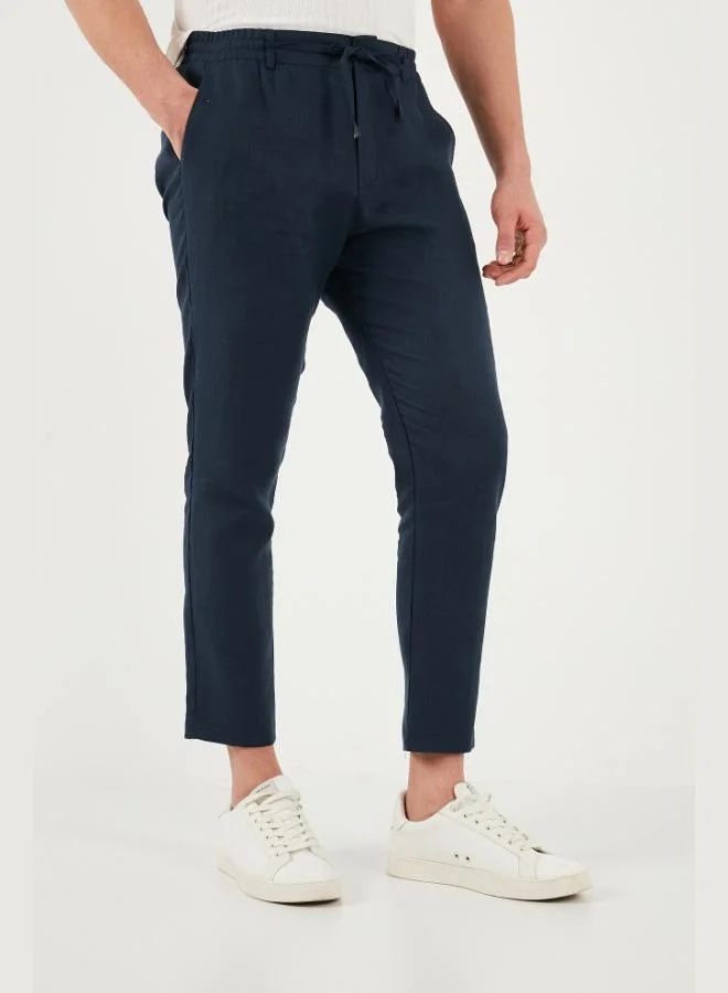 Buratti  Buratti Linen Regular Fit Normal Waist Straight Leg Trousers Men's PANTS CF26S6110228 for Men | Best Price UAE