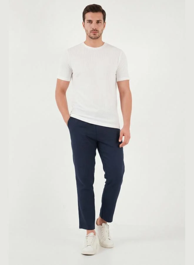 Buratti  Buratti Linen Regular Fit Normal Waist Straight Leg Trousers Men's PANTS CF26S6110228 for Men | Best Price UAE