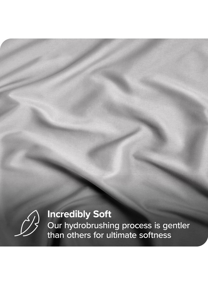 Bare Home Bare Home 5-Pack Fitted Bottom Ultra-Soft Sheets King - Premium 1800 Ultra-Soft Microfiber - Deep Pocket (King  Light Grey)  - Image 2
