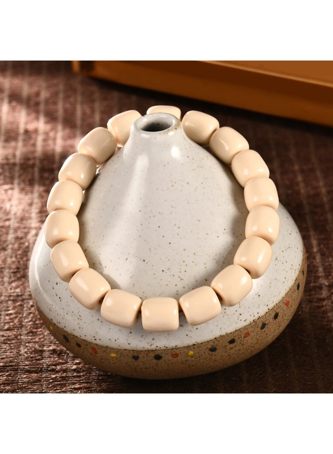 NIBEMINENT 18 Muslim Prayer Beads White/12mm