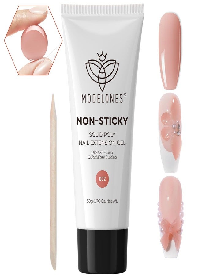 modelones Solid Builder Gel for Nails, Non-Sticky Upgraded Poly Extension Hard Gel Nude for 3D Art Sculpting Molding Beginners-friendly 50g - Image 1