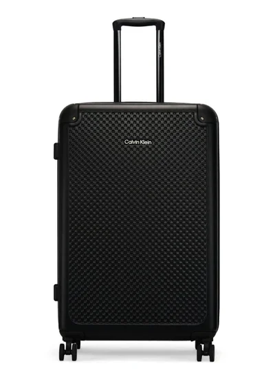 CALVIN KLEIN V2 CHECK IN Hardside Spinner Luggage On Wheels, Ultra Lightweight ABS, 4 Double Wheels Color BLACK