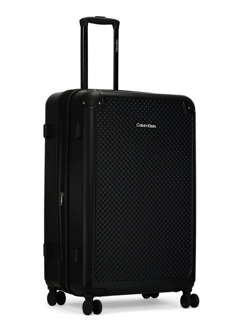 CALVIN KLEIN V2 CHECK IN Hardside Spinner Luggage On Wheels, Ultra Lightweight ABS, 4 Double Wheels Color BLACK