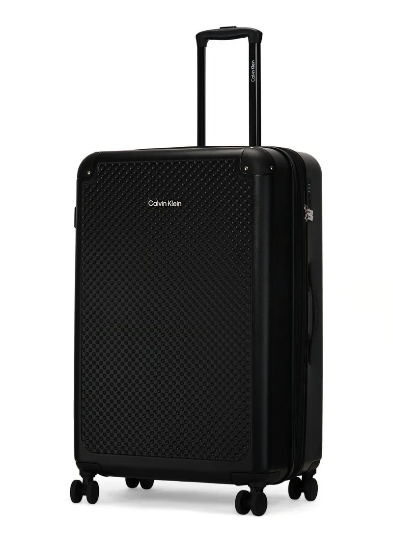 CALVIN KLEIN V2 CHECK IN Hardside Spinner Luggage On Wheels, Ultra Lightweight ABS, 4 Double Wheels Color BLACK