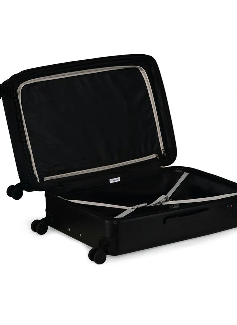 CALVIN KLEIN V2 CHECK IN Hardside Spinner Luggage On Wheels, Ultra Lightweight ABS, 4 Double Wheels Color BLACK