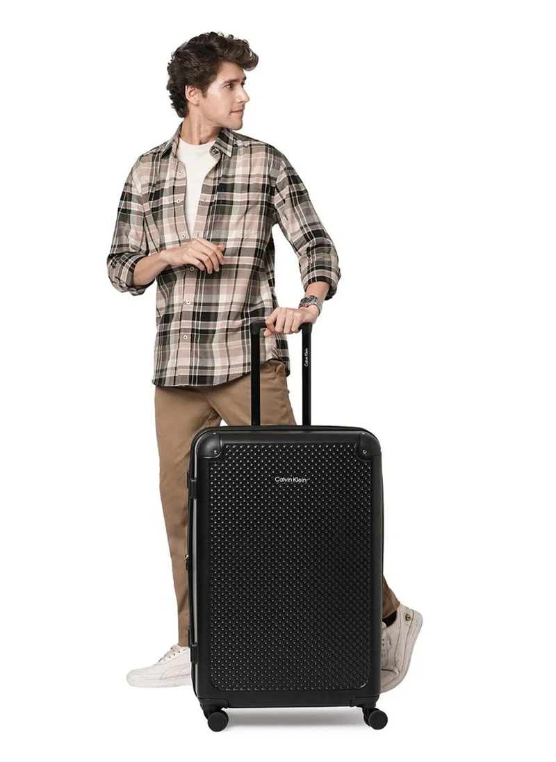 CALVIN KLEIN V2 CHECK IN Hardside Spinner Luggage On Wheels, Ultra Lightweight ABS, 4 Double Wheels Color BLACK