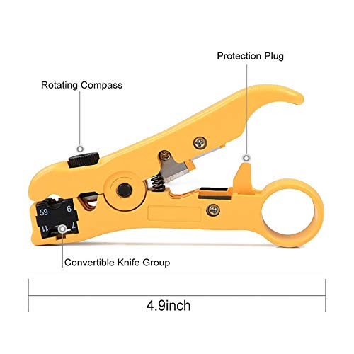 TLS.eagle Coax Cable Crimper Coaxial Compression Tool Kit Adjustable Wire Stripper with F RG6 RG59 RG11 RG7 Pack of 20 Blue - Image 5