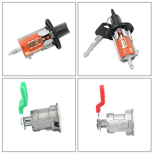 Dngbymx Ignition Switch Lock Cylinder Door Lock Cylinder Compatible with 1997-2020 Ford Econoline E150 Van E250 Van E350 Van Replace OE# LC6177 + 703369 X4 + 597638 X2 (No Chip) - Image 4
