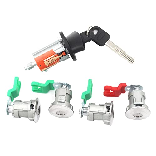 Dngbymx Ignition Switch Lock Cylinder Door Lock Cylinder Compatible with 1997-2020 Ford Econoline E150 Van E250 Van E350 Van Replace OE# LC6177 + 703369 X4 + 597638 X2 (No Chip) - Image 5