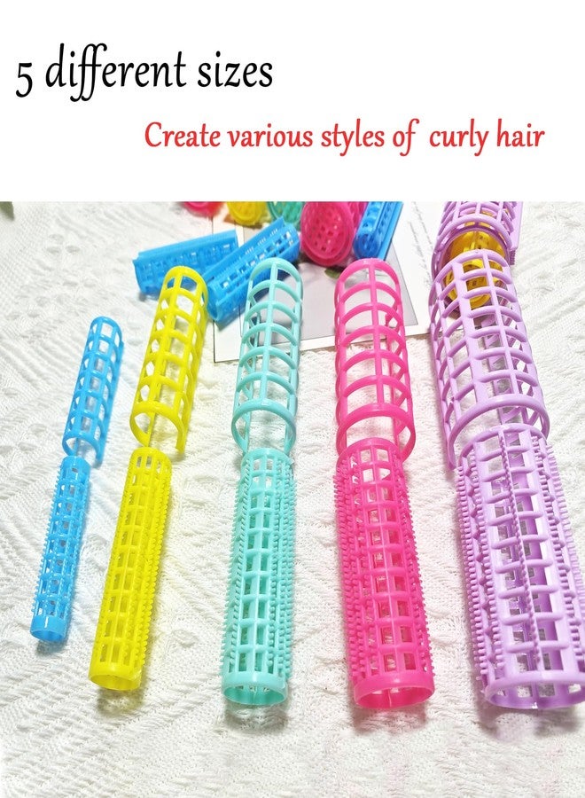 ZMD 30Pcs Plastic Hair Curlers Rollers Set, Snap on Rollers Self Grip Hairdressing Curlers Hair Curlers No Heat Hair Rollers for Long Medium Short Thin Fine Hair with Mini Comb (5 Sizes) - Image 5