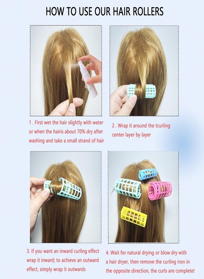 ZMD 30Pcs Plastic Hair Curlers Rollers Set, Snap on Rollers Self Grip Hairdressing Curlers Hair Curlers No Heat Hair Rollers for Long Medium Short Thin Fine Hair with Mini Comb (5 Sizes) - Image 4