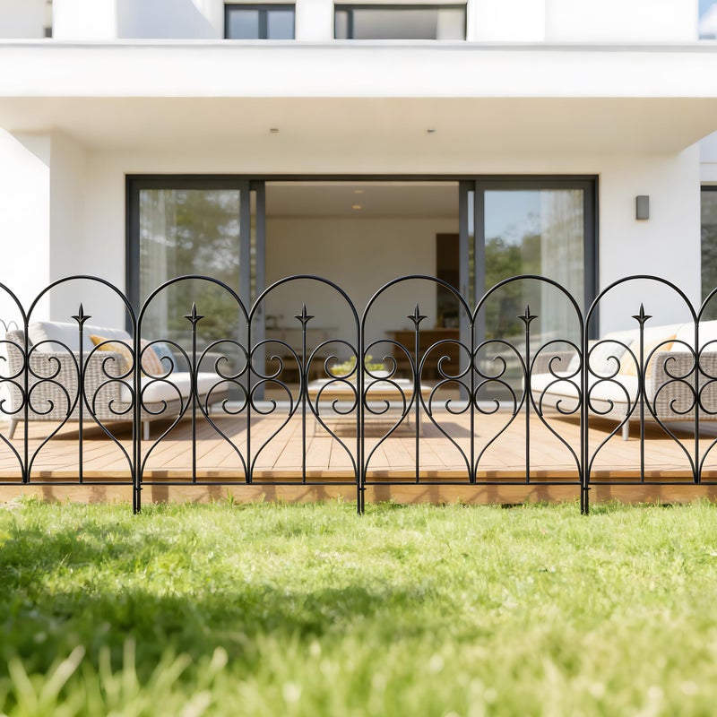 Thealyn Garden Fence 32" H x 10ft (5 Panels), No Digging Heavy Duty Metal Fence Panels, Rustproof Outdoor Dog Fence Animal Barrier, Decorative Fencing for Flower Bed, Yard, Landscape Edging - Image 5