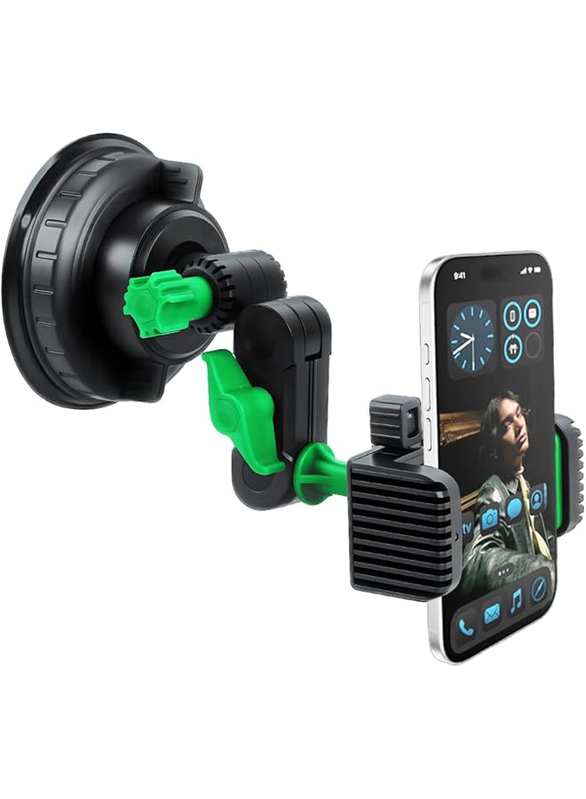 Green Tiger 360° Car Phone Holder Mount, Universal Dashboard Windshield Vent Mobile Holder with Strong Suction Cup, Compatible with All Smartphones